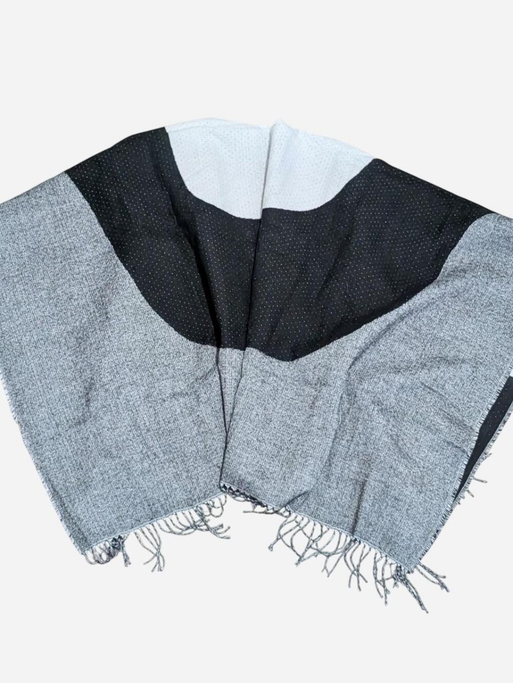 Marimekko x Uniqlo 2Way Stole poncho wrap scarf fringe Reversible - Picture 5 of 7